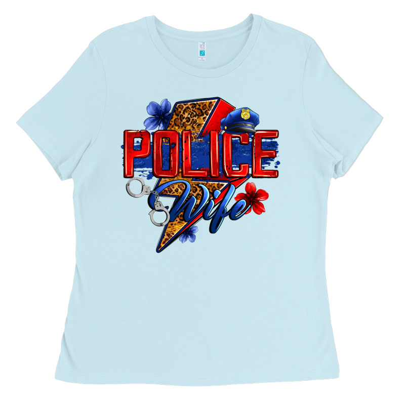 Police Wife With Lightning Bolt Ladies Tee by Zillion Design Studio | Teevron