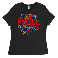 Black police wife with lightning bolt Ladies Tee - Zillion Design Studio