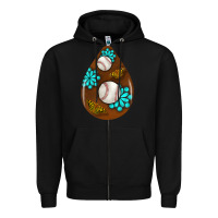 Black baseball and western roses teardrop  1 Zipper Hoodie - BundleAndBundleShop