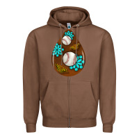 Chestnut baseball and western roses teardrop  1 Zipper Hoodie - BundleAndBundleShop