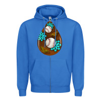 True Royal baseball and western roses teardrop  1 Zipper Hoodie - BundleAndBundleShop