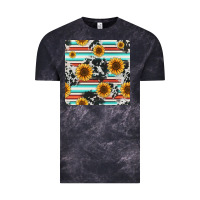 Cloud Black serape cowhide sunflowers seamless pattern 12inch Vintage Tee - Jasminsmagicworld