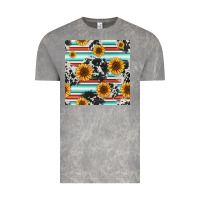 Cloud Rock serape cowhide sunflowers seamless pattern 12inch Vintage Tee - Jasminsmagicworld