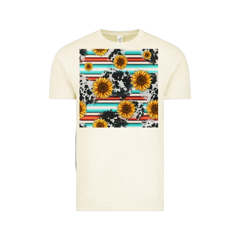 Serape Cowhide Sunflowers Seamless Pattern 12inch Vintage Tee by Jasminsmagicworld | Teevron