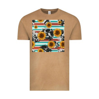 Vintage Camel serape cowhide sunflowers seamless pattern 12inch Vintage Tee - Jasminsmagicworld