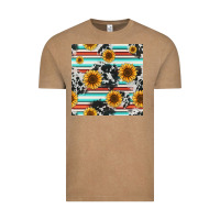 Vintage Coffee serape cowhide sunflowers seamless pattern 12inch Vintage Tee - Jasminsmagicworld
