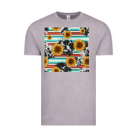 Vintage Zinc serape cowhide sunflowers seamless pattern 12inch Vintage Tee - Jasminsmagicworld
