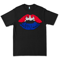 Black cambodian flag lips Premium Tee - AdoDesignShop