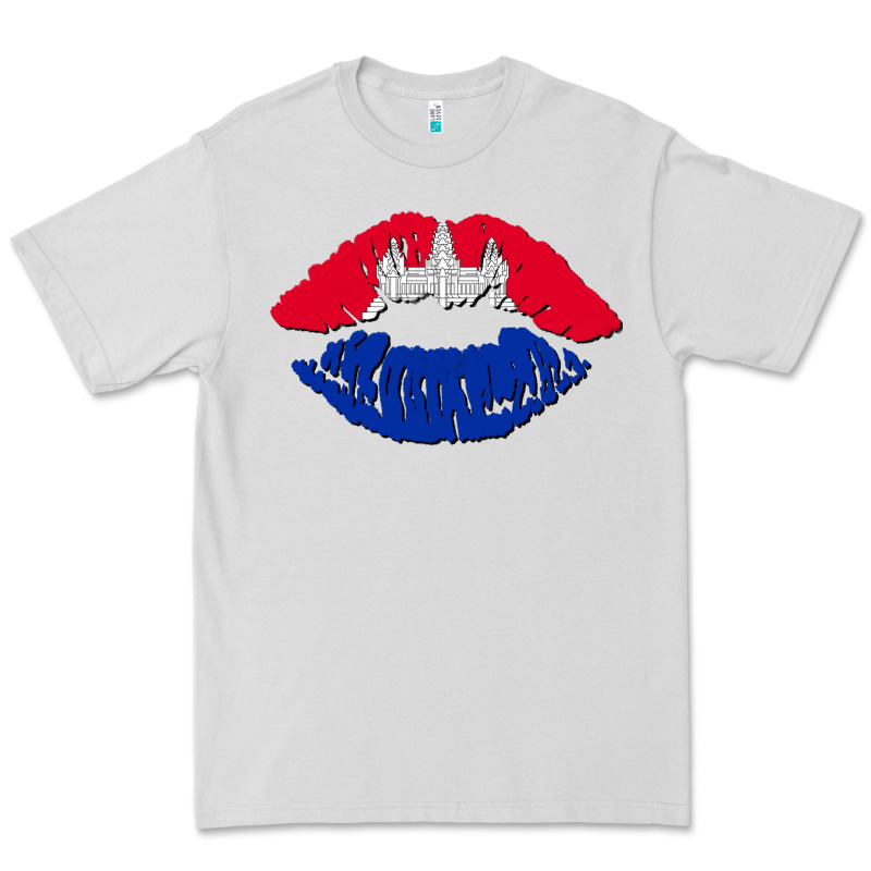 Cambodian Flag Lips Premium Tee by AdoDesignShop | Teevron