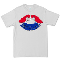 Dove Grey cambodian flag lips Premium Tee - AdoDesignShop