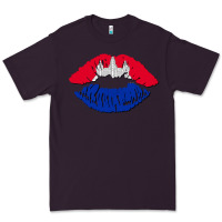 Plum cambodian flag lips Premium Tee - AdoDesignShop
