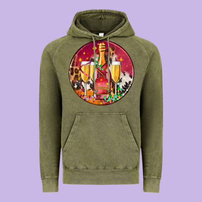 Christmas Champagne Bottle And Champagne's Vintage Hoodie Designed By Adodesignshop