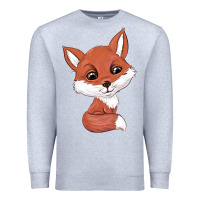 Heather Grey fox Premium Sweatshirt - texasbilliewilder