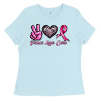 Baby Blue peace love cure Ladies Tee - JahusDesignShop