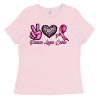 Bubblegum Pink peace love cure Ladies Tee - JahusDesignShop