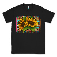 Black Sunflower With Serape Background Classic Tee - Jasminsmagicworld
