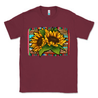 Burgundy Sunflower With Serape Background Classic Tee - Jasminsmagicworld