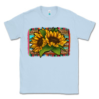 Dusty Blue Sunflower With Serape Background Classic Tee - Jasminsmagicworld