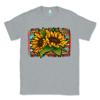 Heather Grey Sunflower With Serape Background Classic Tee - Jasminsmagicworld