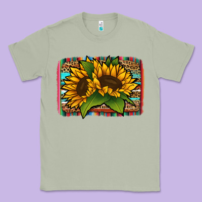 Sunflower With Serape Background Classic Tee Designed By Jasminsmagicworld