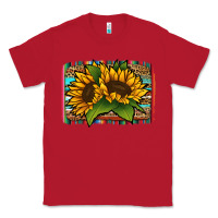 Red Sunflower With Serape Background Classic Tee - Jasminsmagicworld