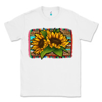 White Sunflower With Serape Background Classic Tee - Jasminsmagicworld