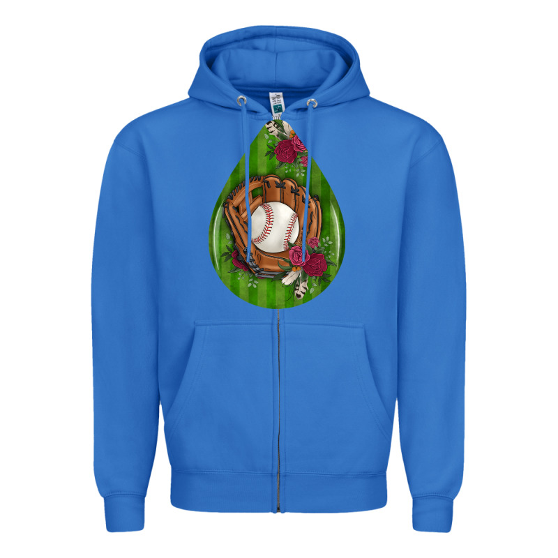 Baseball And Western Roses Teardrop  4 Zipper Hoodie by BundleAndBundleShop | Teevron