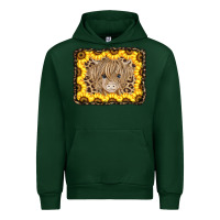 Forest Green Baby Cow Leopard Sunflowers Urban Hoodie - CowCowDesign
