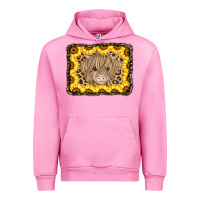 Fuchsia Pink Baby Cow Leopard Sunflowers Urban Hoodie - CowCowDesign