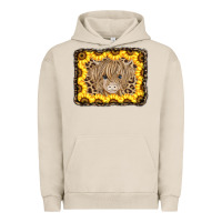 Pigment French Oak Baby Cow Leopard Sunflowers Urban Hoodie - CowCowDesign