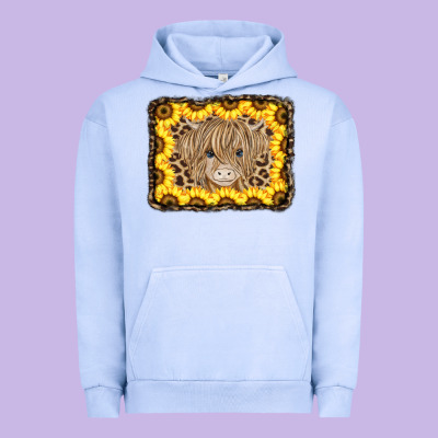 Baby Cow Leopard Sunflowers Urban Hoodie Designed By Cowcowdesign