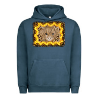 Pigment Midnight Navy Baby Cow Leopard Sunflowers Urban Hoodie - CowCowDesign