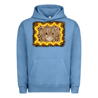 Pigment Pebble Blue Baby Cow Leopard Sunflowers Urban Hoodie - CowCowDesign