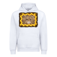White Baby Cow Leopard Sunflowers Urban Hoodie - CowCowDesign