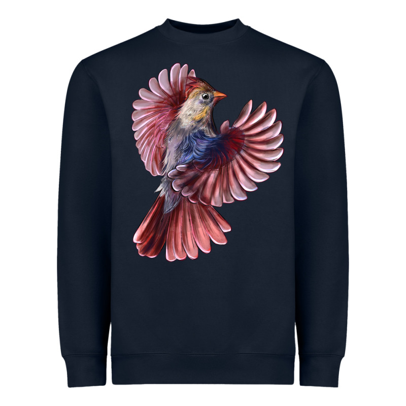 Flying Northern Cardinal Bird Heavyweight Sweatshirt by LillyAllenDesigns | Teevron