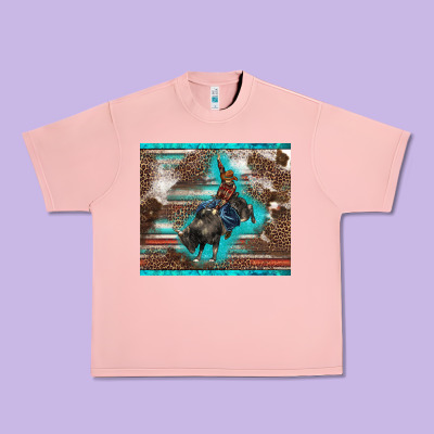 Western Rodeo Bullfighter Serape Leopards Turquoise's Gliterrs Urban Heavy Tee Designed By Barkaloodesign