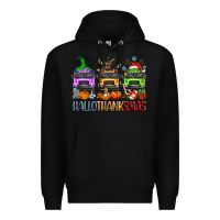 Black hallothanksmas school bus Premium Hoodie - texasbilliewilder