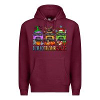 Burgundy hallothanksmas school bus Premium Hoodie - texasbilliewilder