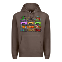 Coffee hallothanksmas school bus Premium Hoodie - texasbilliewilder
