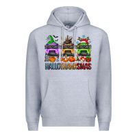 Heather Grey hallothanksmas school bus Premium Hoodie - texasbilliewilder