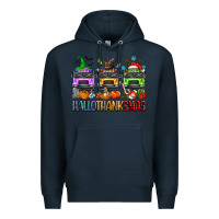 Navy hallothanksmas school bus Premium Hoodie - texasbilliewilder