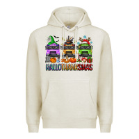 Oatmeal Heather hallothanksmas school bus Premium Hoodie - texasbilliewilder