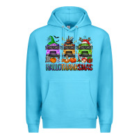 Ocean Blue hallothanksmas school bus Premium Hoodie - texasbilliewilder