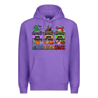 Purple hallothanksmas school bus Premium Hoodie - texasbilliewilder