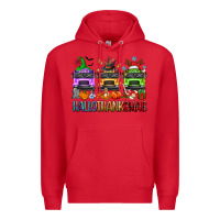 Red hallothanksmas school bus Premium Hoodie - texasbilliewilder