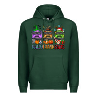Sports Green hallothanksmas school bus Premium Hoodie - texasbilliewilder