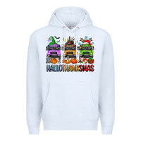 White hallothanksmas school bus Premium Hoodie - texasbilliewilder