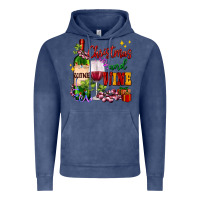 Vintage Denim Christmas and wine Vintage Hoodie - AdoDesignShop