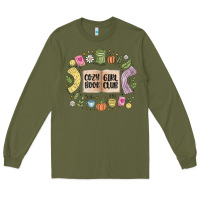 Army Green cozy book girl club Long Sleeve Tee - MaliasSmallBusiness
