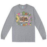 Heather Grey cozy book girl club Long Sleeve Tee - MaliasSmallBusiness